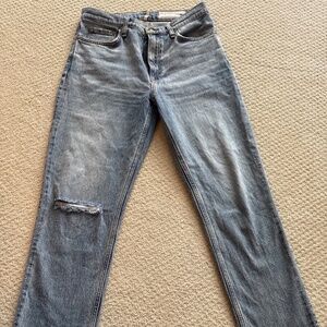 Rag & Bone Women's Size 28 Wren High Rise Slim Straight Jeans Medium Wash